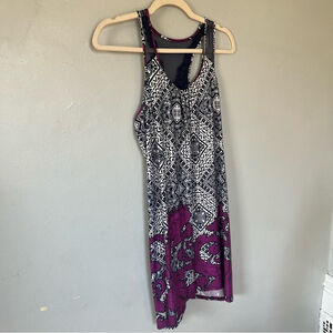 Apt. 9 Pajama Silky Intimate Slip Sleeveless Dress Purple White Small